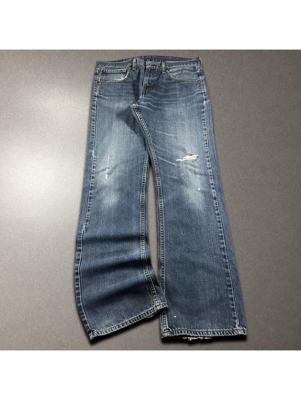 Y2K Rockstar Archive Levi’s 527 Distressed Grunge Faded Bootcut Jeans - 34x32!